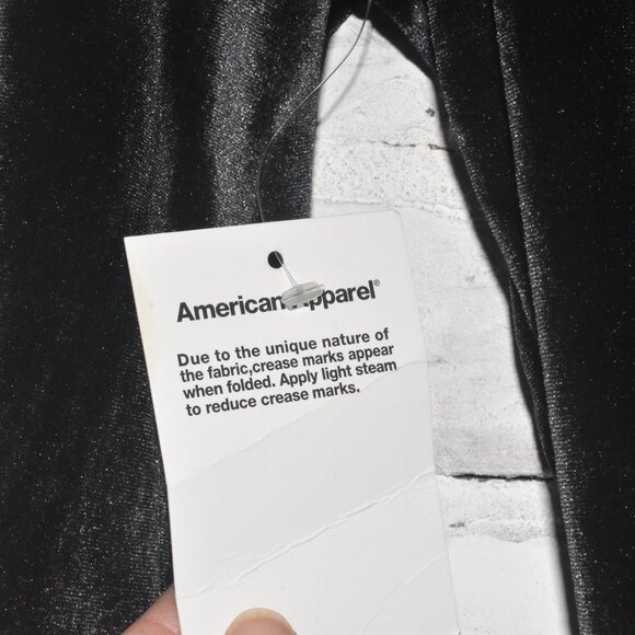 NWT! American Apparel Crushed Velvet Gray Noir Bodysuit Size L! - Picture 4 of 5